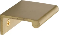 Rear Fixing Finger Edge Pull - With Rounded Edge Design - Available In 3 Sizes - Satin Brass (Lacquered)
