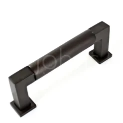 Rectangular Cabinet Pull Handle With Rounded Grip With Optional Base Rose - Dark Bronze (Lacquered)