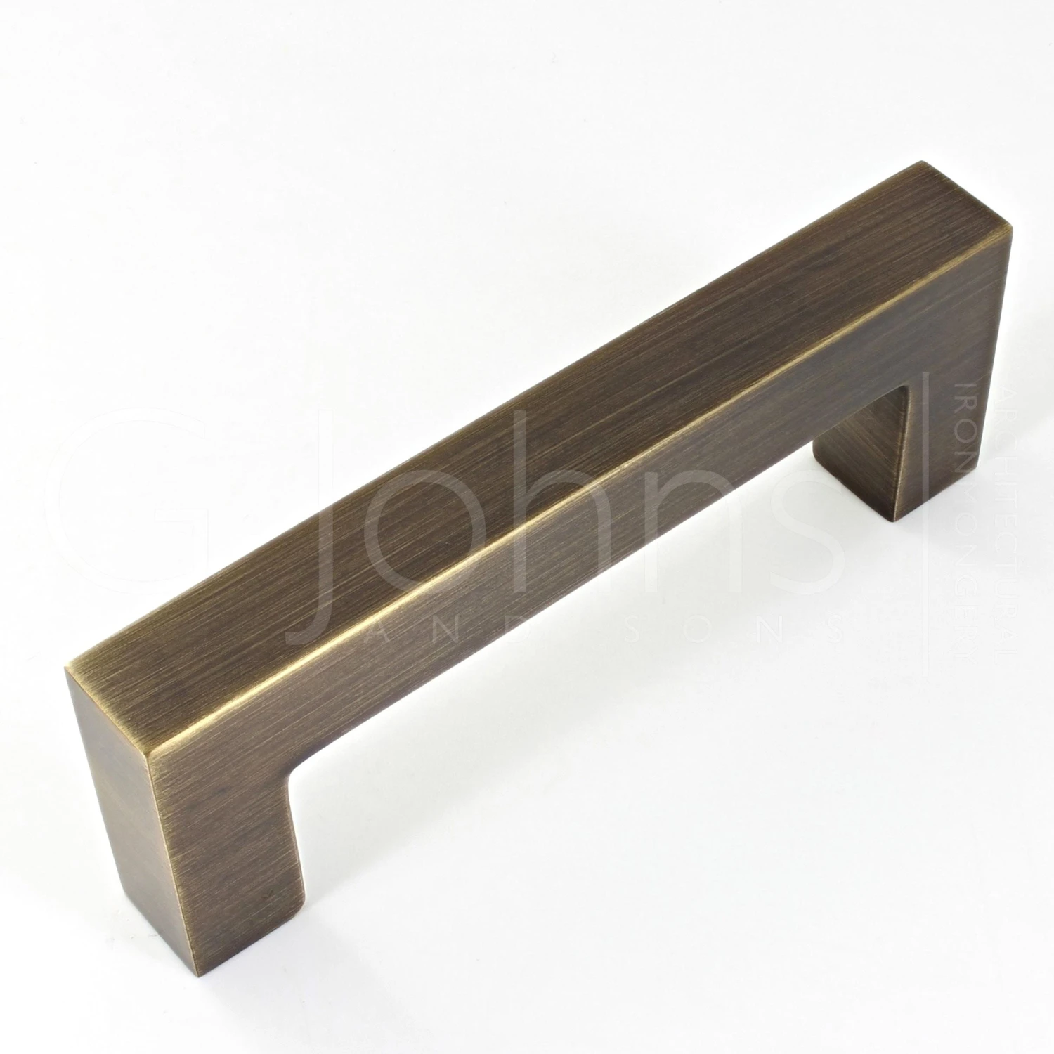 Rectangular Cube Shape Cabinet Pull Handle With Optional Base Rose - Antique Brass (Lacquered) - Image 2