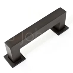 Rectangular Cube Shape Cabinet Pull Handle With Optional Base Rose - Dark Bronze (Lacquered)