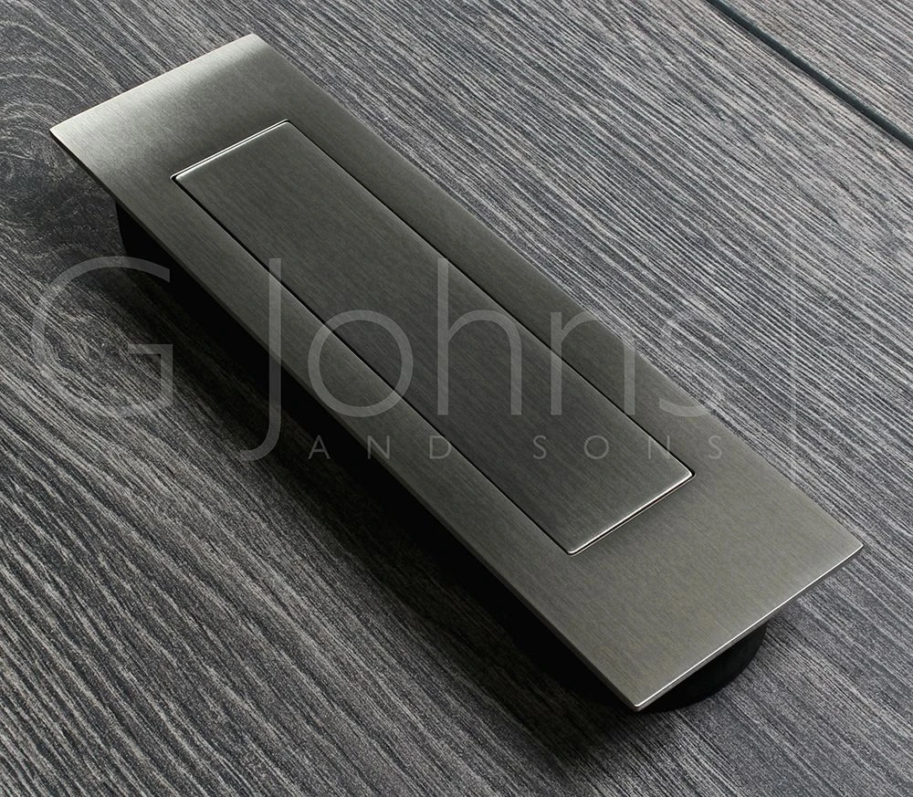 Rectangular Shape Sliding Door Flush Handle For Sliding Doors With Spring Cover - Satin Stainless Steel - Image 2