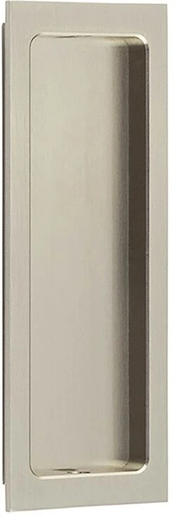 Rectangular Flush Pull Handle For Sliding Pocket Doors - 150mm X 55mm - Satin Nickel