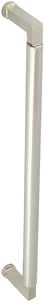 Rectangular Bolt Through Pull Handle With Rounded Grip - 439mm Length (425mm Centres) - Polished Nickel - Suitable For Use With FD30 / FD60 Fire Doors