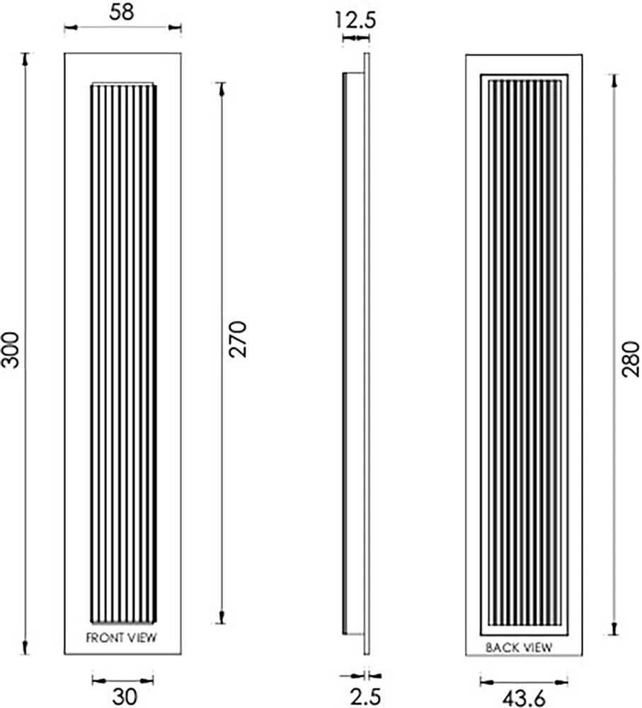Rectangular Reeded Flush Pull Handle For Sliding Pocket Doors - Three Sizes Available - Satin Brass (Lacquered) - Image 6