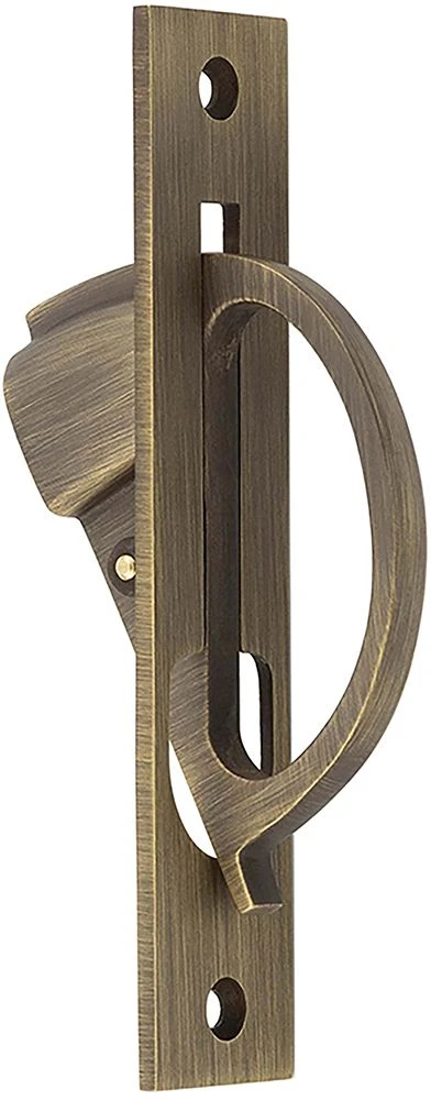Pocket Door Edge Pull - Counterbalanced - 130mm X 26mm - Antique Brass (Lacquered) - Image 2