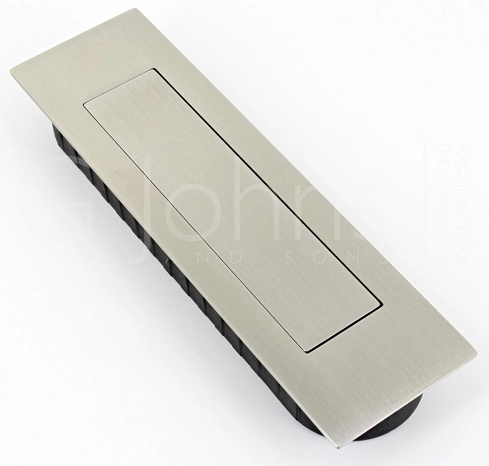 Rectangular Shape Sliding Door Flush Handle For Sliding Doors With Spring Cover - Satin Stainless Steel