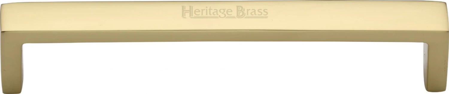 Rectangular / Square Shape Cabinet Door Pull Handle - Available In Three Lengths - Polished Brass (Lacquered)
