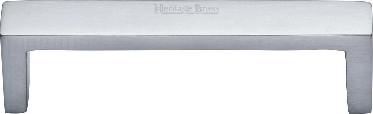 Rectangular / Square Shape Cabinet Door Pull Handle - Available In Three Lengths - Satin Chrome