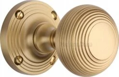 Reeded Round Mortice Knobs - Satin Brass (Lacquered)
