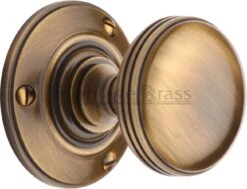 Richmond Mortice Knobs - Antique Brass (Gloss Lacquered)