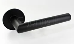 Rhodes Round Rose Lever Handle On Ultra Thin Round Rose - Matt Black
