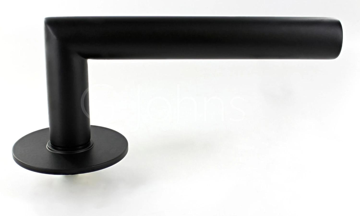 Rhodes Round Rose Lever Handle On Ultra Thin Round Rose - Matt Black - Image 2
