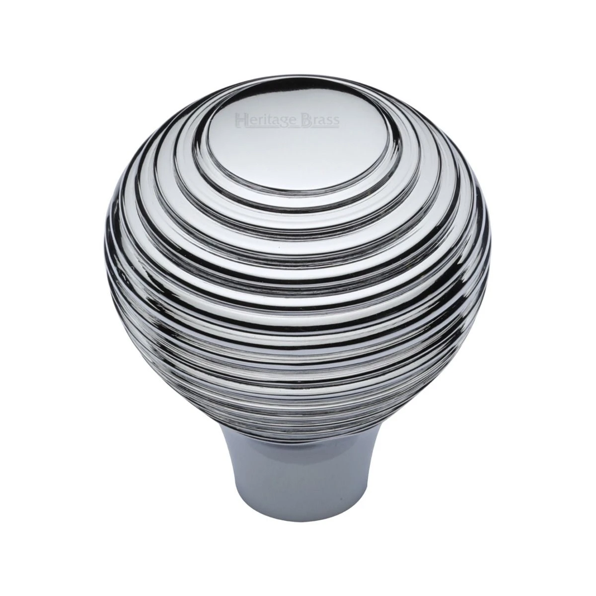 Ringed Pattern Cupboard Knob - Available In Two Sizes - Polished Chrome