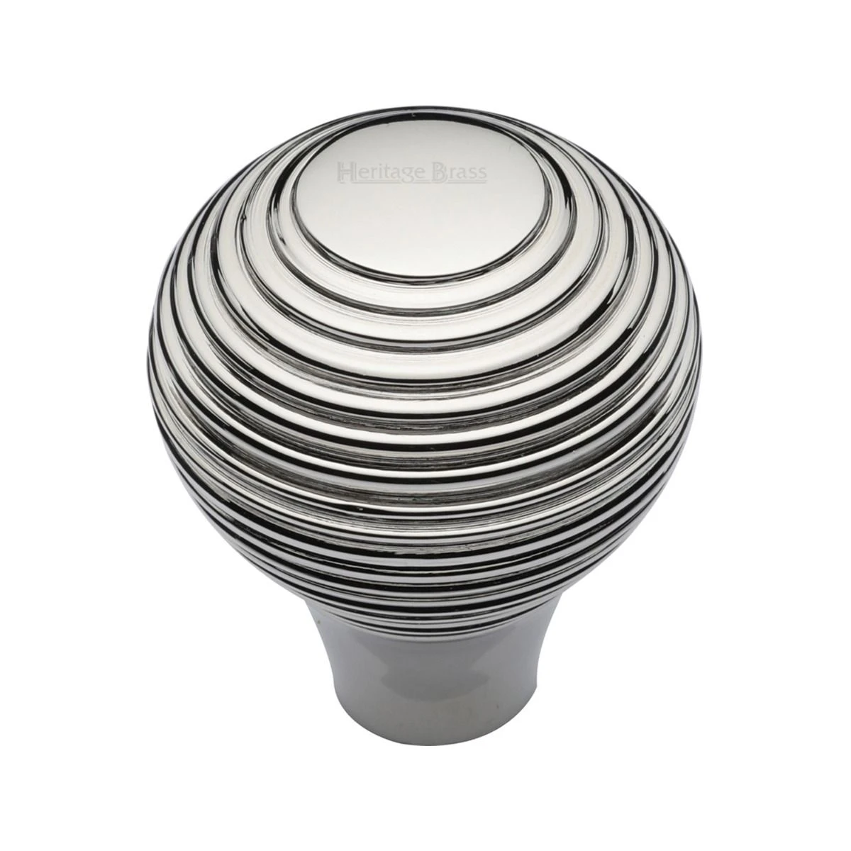 Ringed Pattern Cupboard Knob - Available In Two Sizes - Polished Nickel