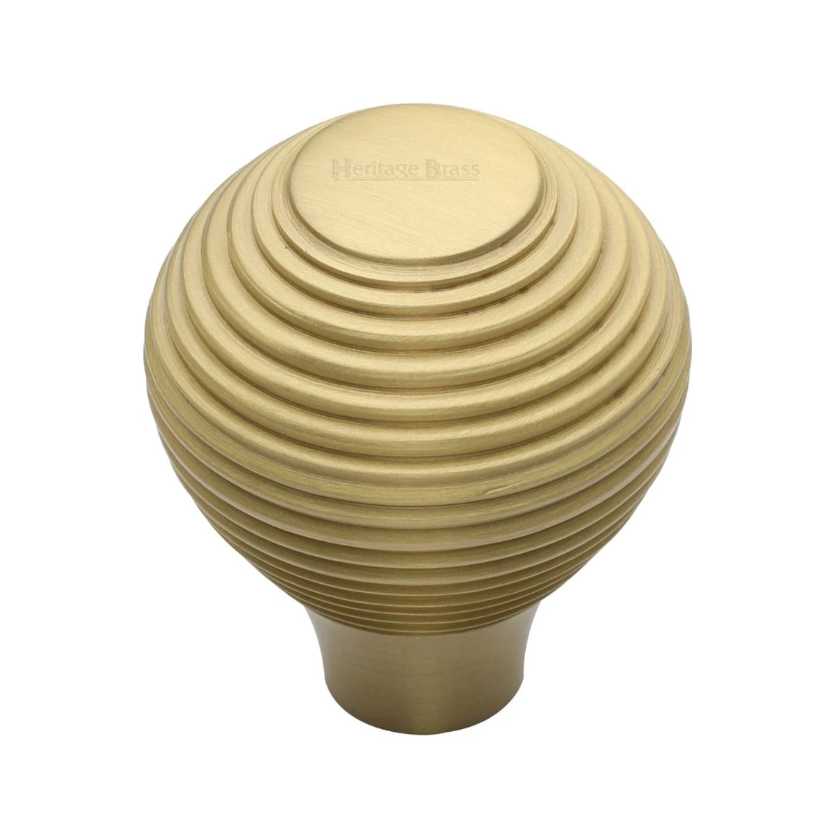 Ringed Pattern Cupboard Knob - Available In Two Sizes - Satin Brass (Lacquered)