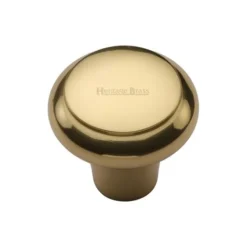 Round Cupboard Knob - Polished Brass (Lacquered)