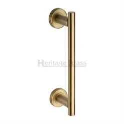 Round Rose Pull Handle - Satin Brass (Lacquered)