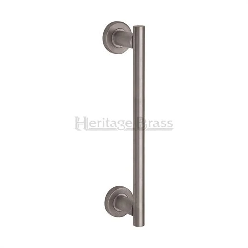 Round Rose Pull Handle - Satin Chrome