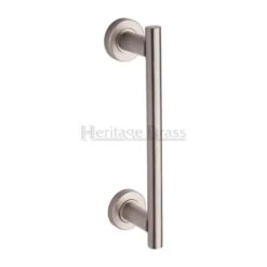 Round Rose Pull Handle - Satin Nickel