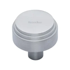 Round Stepped Pattern Cupboard Knob - Available In Two Sizes - Satin Nickel
