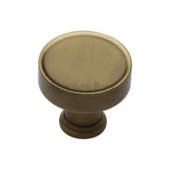 Rounded Cupboard Knob - 32mm - Antique Brass (Gloss Lacquered)