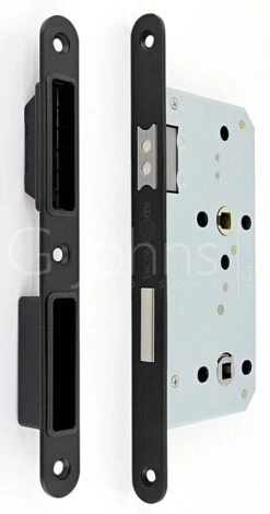 S8 Magnetic Bathroom Mortice Lock - 80mm Case Depth (55mm Backset) - Matt Black