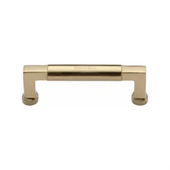 Rectangular Section Cabinet Pull Handle With Round Grip - Available In Six Sizes - Satin Brass (Lacquered)