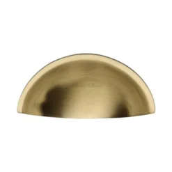 Contemporary Style Half Moon Shape Cup Handle - 85mm Width - Rear Fixing - Satin Brass (Lacquered)