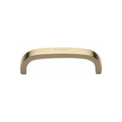Flat D Shape Cabinet Pull Handles - Available In Three Sizes - Satin Brass (Lacquered)