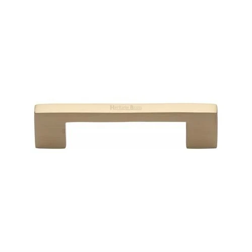 Slim Rectangular Section Cupboard Door / Drawer Pull Handle - Available In Seven Sizes - Satin Brass (Lacquered)