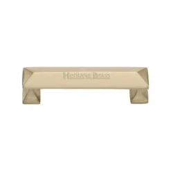 Chunky Design Raised Section Cabinet Pull Handle - Available In Three Lengths - Satin Brass (Lacquered)
