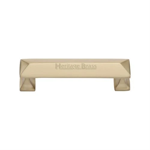 Chunky Design Raised Section Cabinet Pull Handle - Available In Three Lengths - Satin Brass (Lacquered)