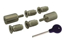 29mm Sash Stops - Sliding Sash Windows Locks - Satin Nickel - Pack Of 2 With Key