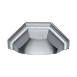 Shaped Pattern Drawer Pull Cup Handle - 104mm Width - Satin Chrome
