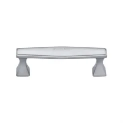 Art Deco Style Stepped Pattern Cabinet Pull Handle - Available In Four Lengths - Satin Chrome