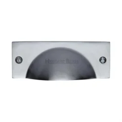 Rectangular Shape Cup Handle - 112mm Width - Face Fix - Satin Chrome