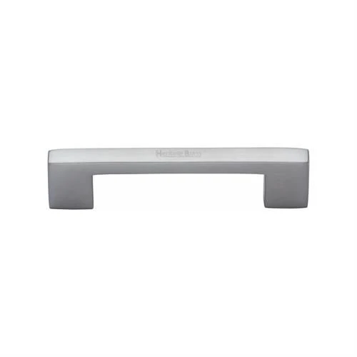 Slim Rectangular Section Cupboard Door / Drawer Pull Handle - Available In Seven Sizes - Satin Chrome