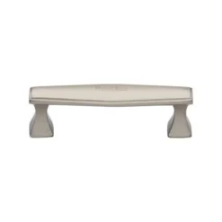Art Deco Style Stepped Pattern Cabinet Pull Handle - Available In Four Lengths - Satin Nickel
