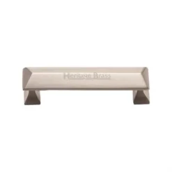 Chunky Design Raised Section Cabinet Pull Handle - Available In Three Lengths - Satin Nickel