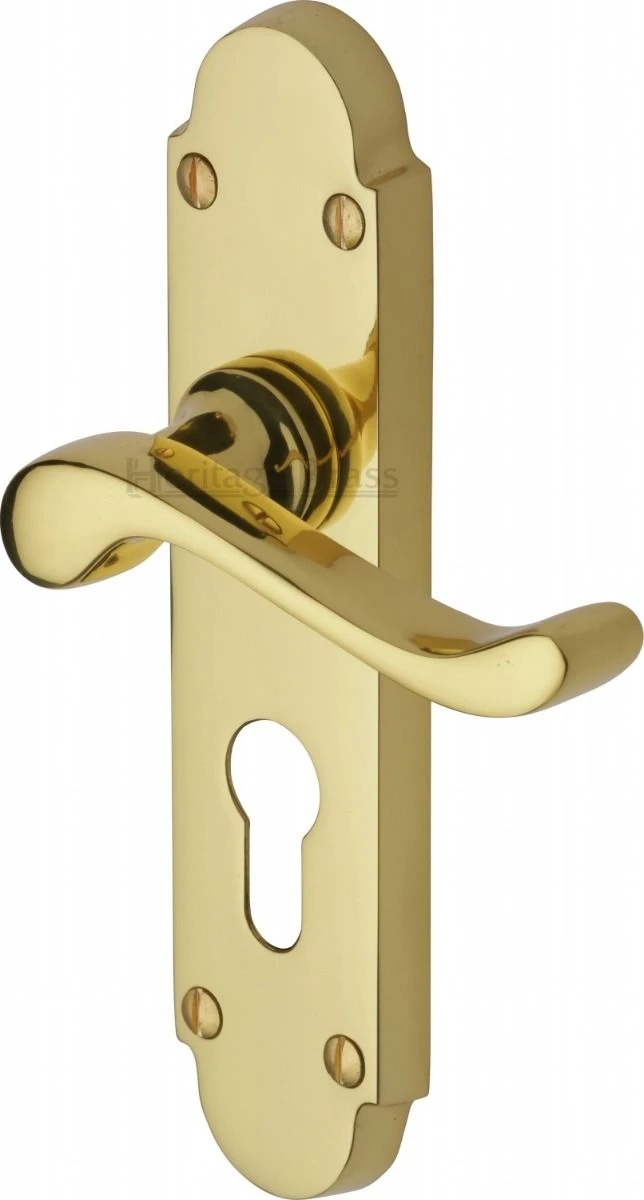 Savoy Lever Door Handles On A Backplate - Polished Brass (Lacquered) - Image 2