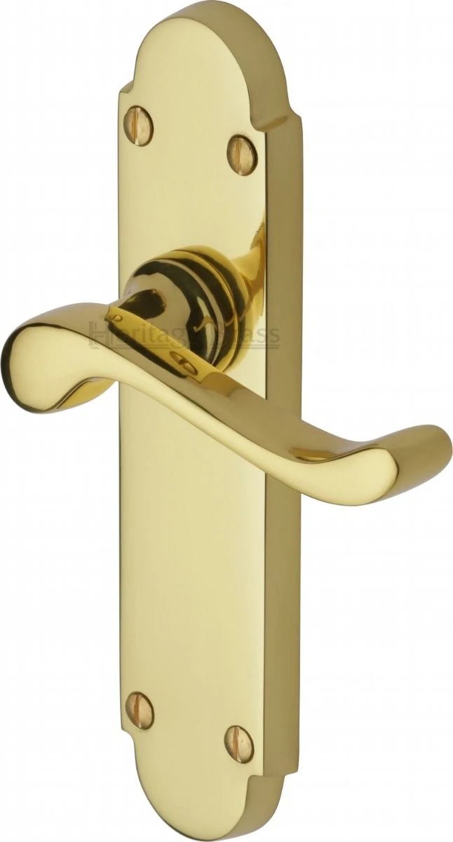 Savoy Lever Door Handles On A Backplate - Polished Brass (Lacquered) - Image 3