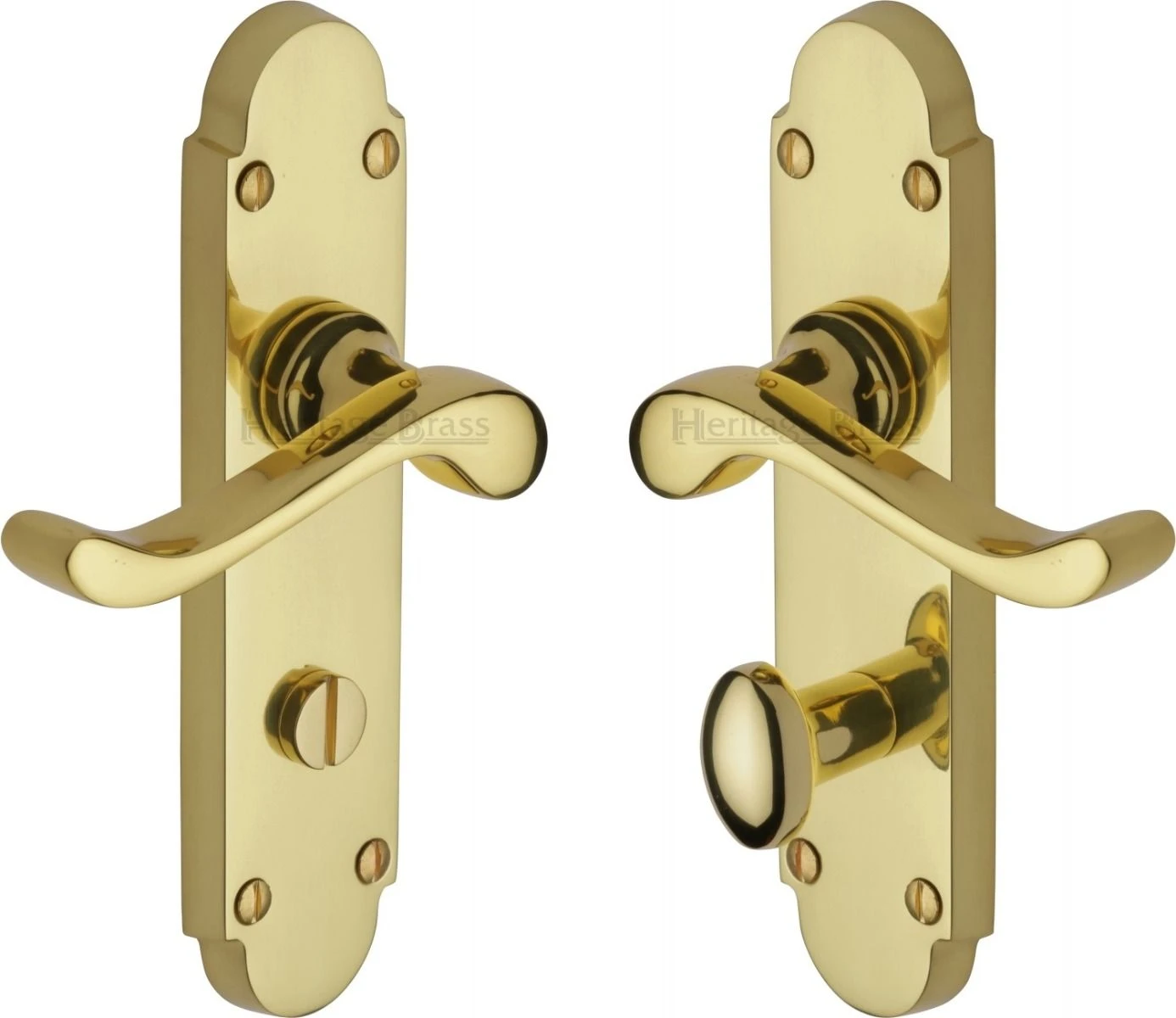 Savoy Lever Door Handles On A Backplate - Polished Brass (Lacquered) - Image 4
