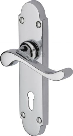 Savoy Lever Door Handles On A Backplate - Polished Chrome