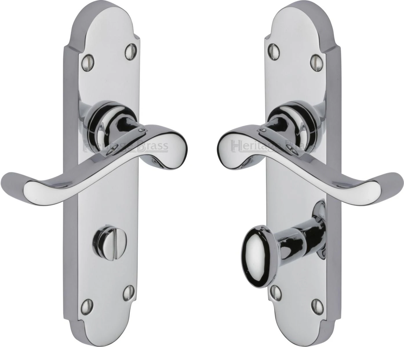 Savoy Lever Door Handles On A Backplate - Polished Chrome - Image 4