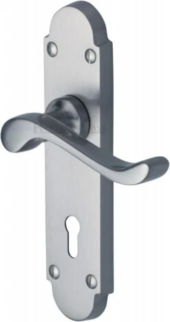Savoy Lever Door Handles On A Backplate - Satin Chrome