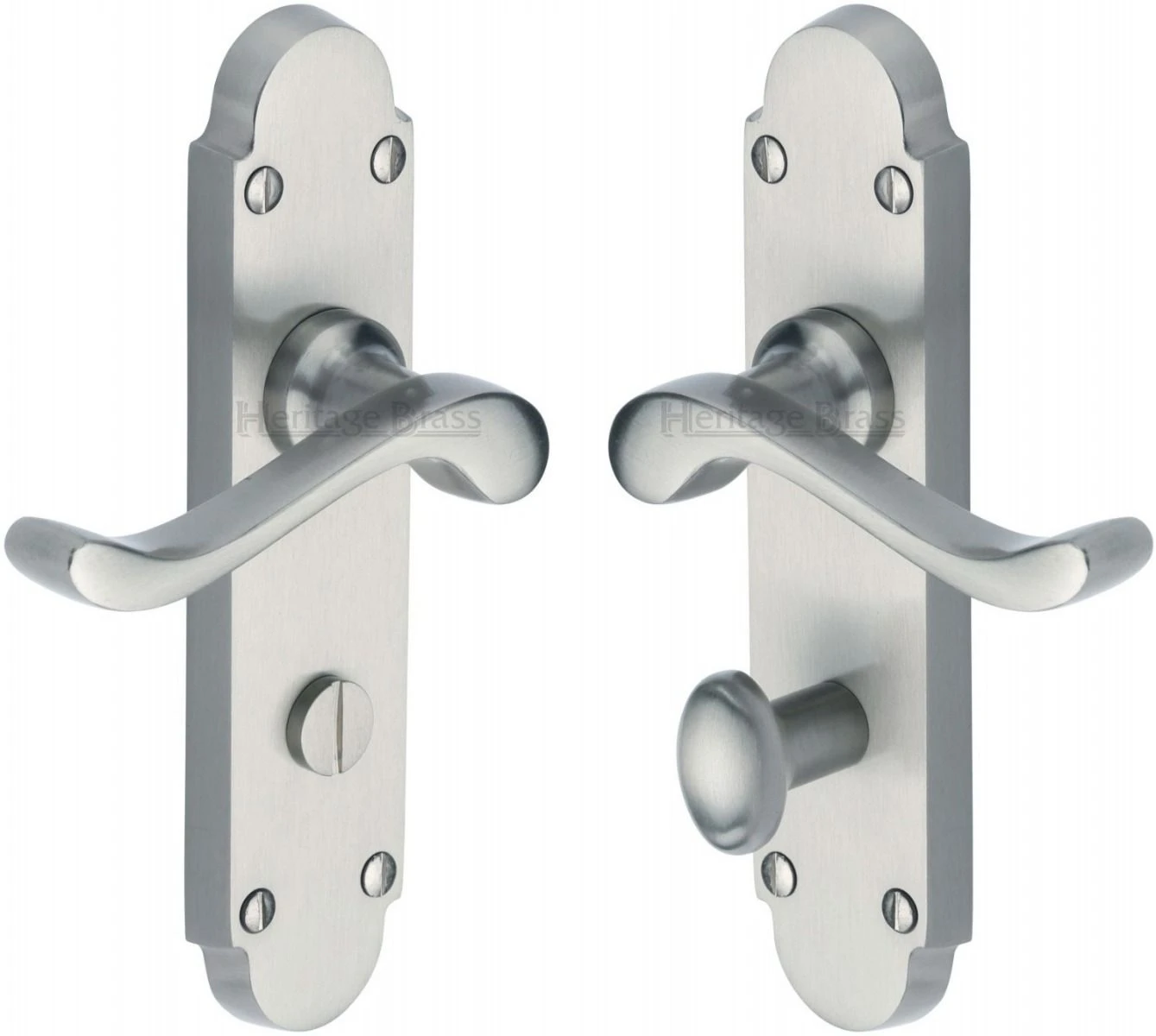 Savoy Lever Door Handles On A Backplate - Satin Chrome - Image 4