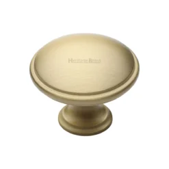 Shaker Style Cupboard Knob - Available In Two Sizes - Satin Brass (Lacquered)