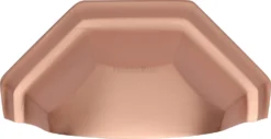Shaped Pattern Drawer Pull Cup Handle - 104mm Width - Satin Copper (lacquered)