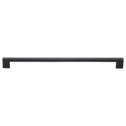 Slim Rectangular Section Cupboard Door / Drawer Pull Handle - Available In Seven Sizes - Matt Black