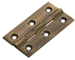 Small Antique Brass (Lacquered) Cabinet Hinges - 64mm X 35mm